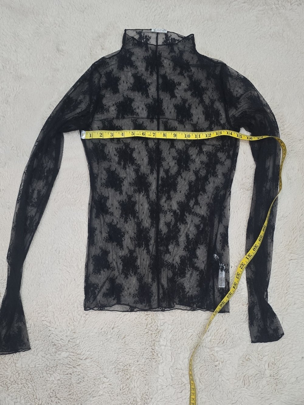Free People Black Sheer Long-Sleeve Mock Neck Top - Picture 3 of 5